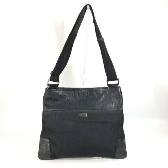 GUCCI Guccissima GG Tote Bag shoulder bag Leather / Nylon Black